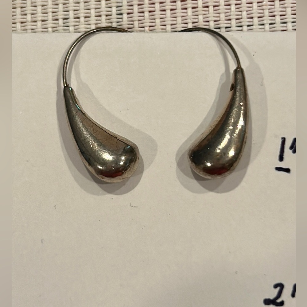 Solid Silver Colored Teardrop Earrings